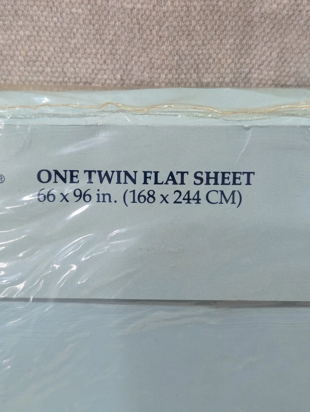 VTG NOS Bed SHEET TWIN Fitted Dan River 1986 Aurba Plaid No Iron Cotton Blue Tan